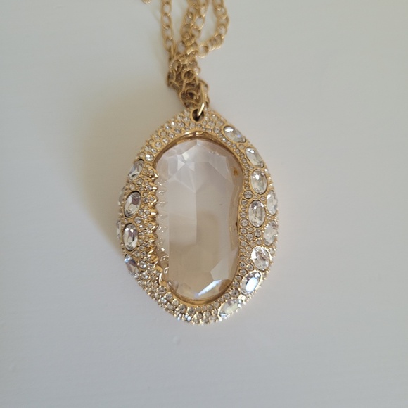 Swarovski Gold Necklace with Silver Crystal Pendant - Picture 4 of 8